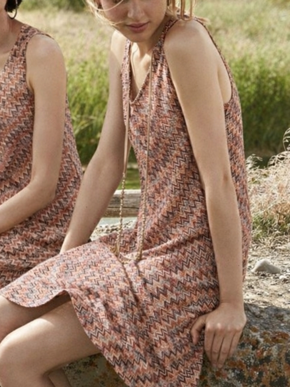 Maeve x Anthropologie Westwater Chevron Knit Summer Dress